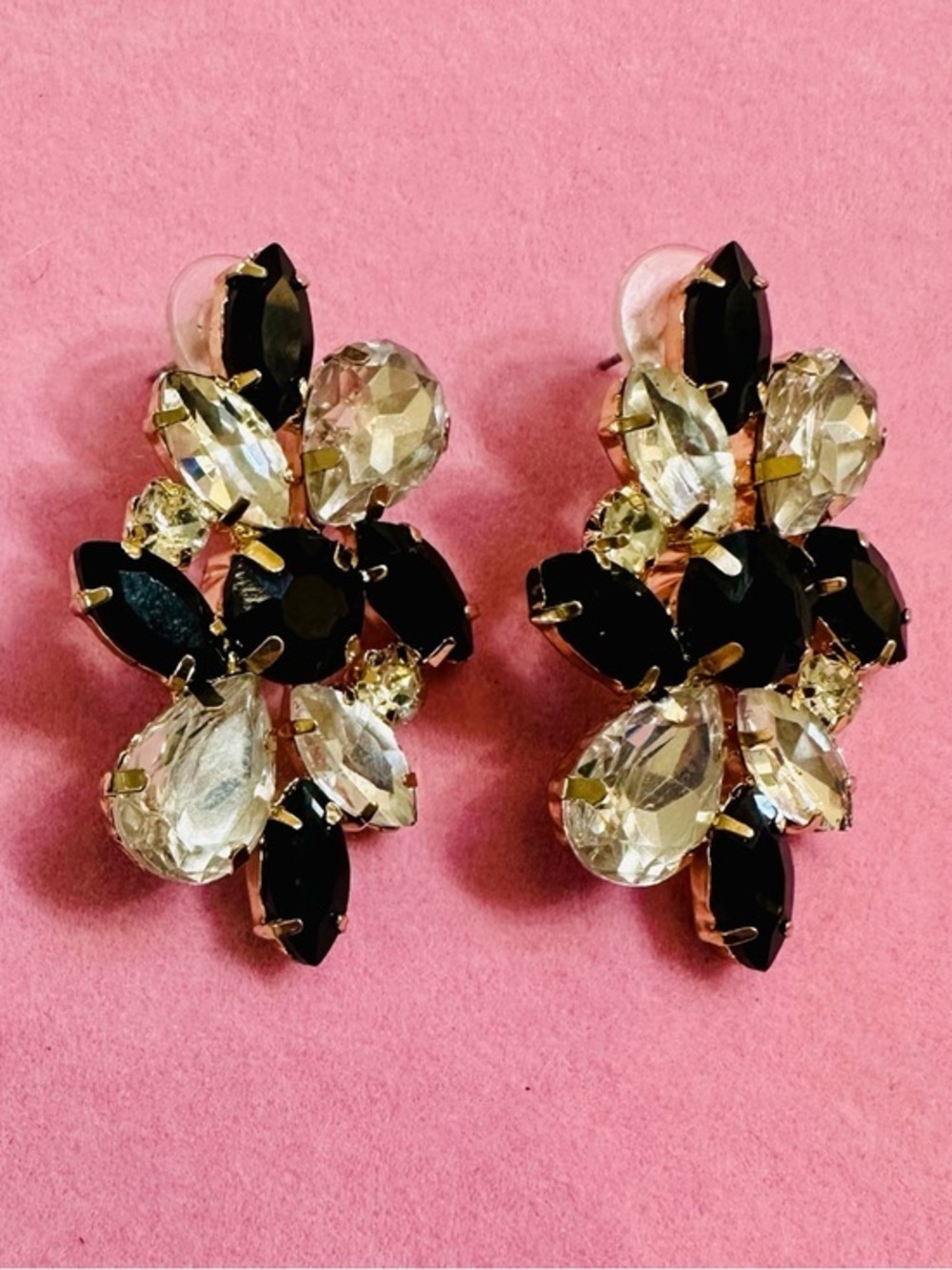 Black Crystal Statement Earrings